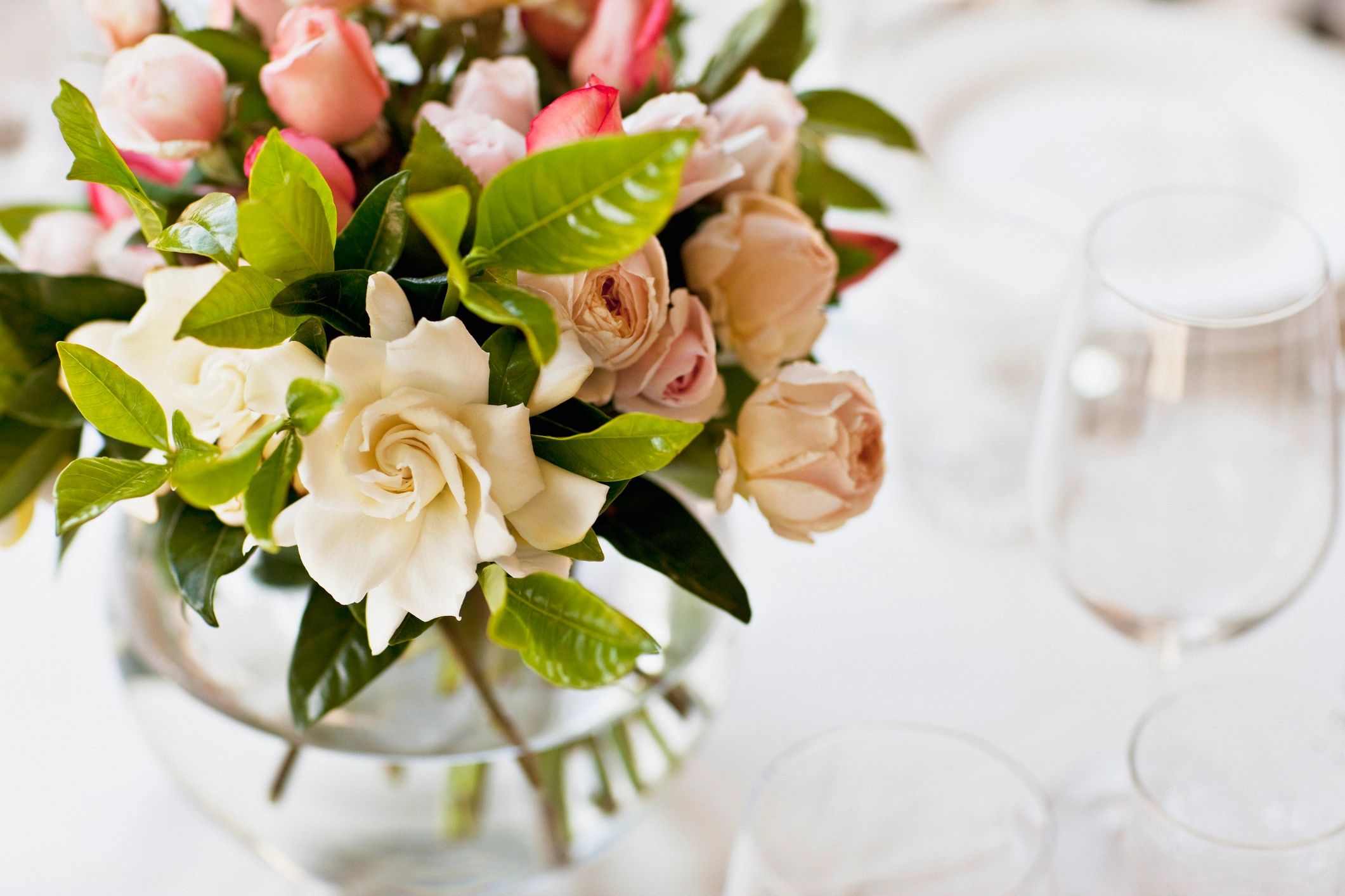 Close up of bridal bouquet