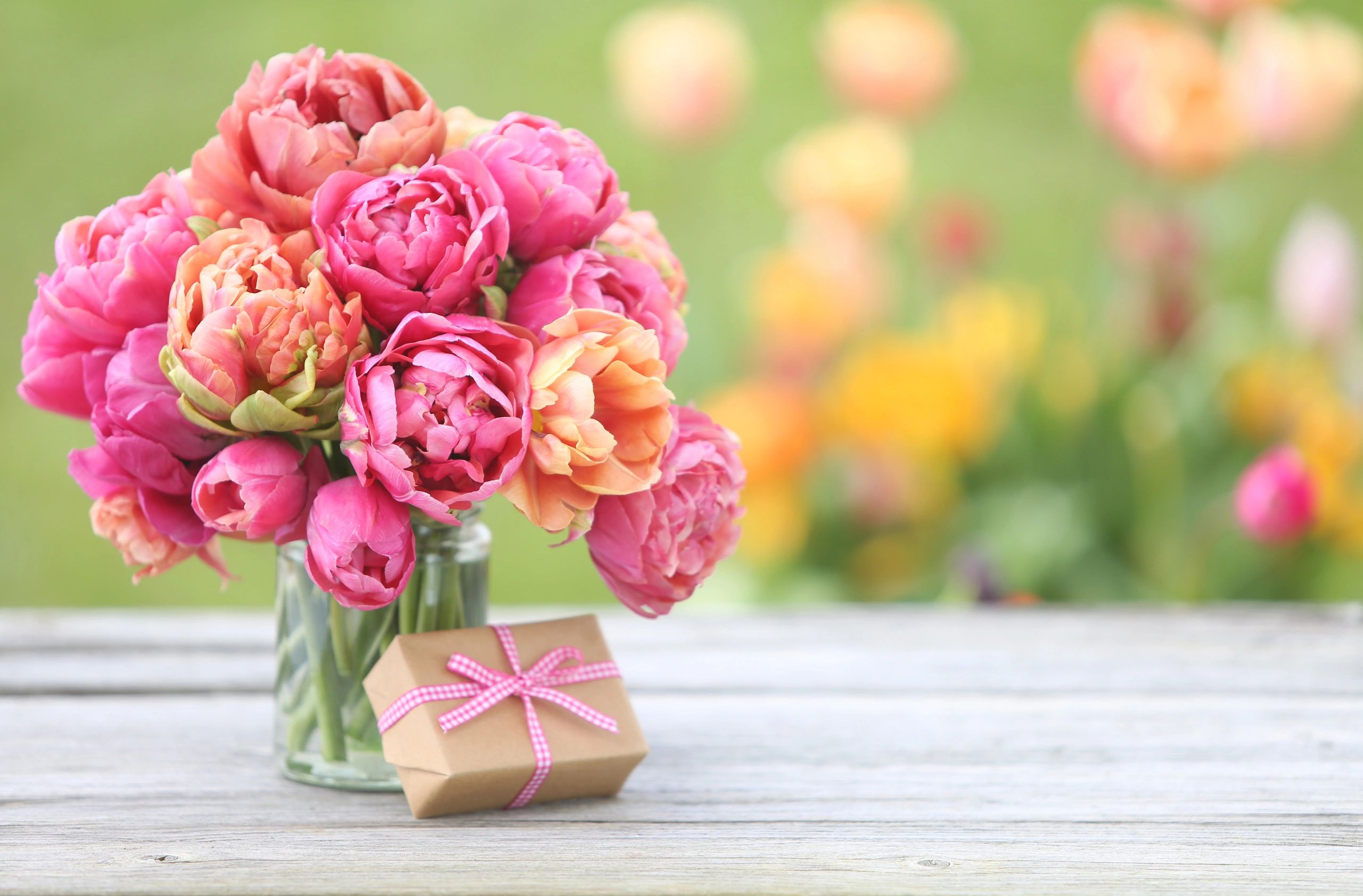 Colorful birthday flower bouquet gift